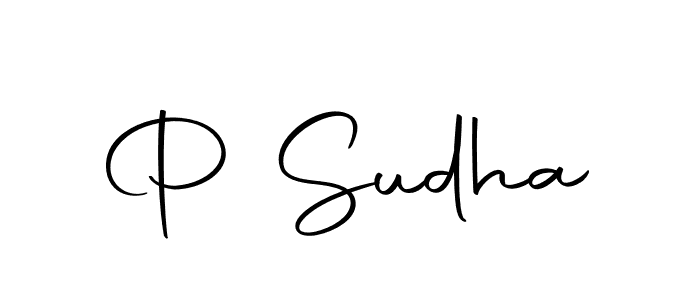 Use a signature maker to create a handwritten signature online. With this signature software, you can design (Autography-DOLnW) your own signature for name P Sudha. P Sudha signature style 10 images and pictures png