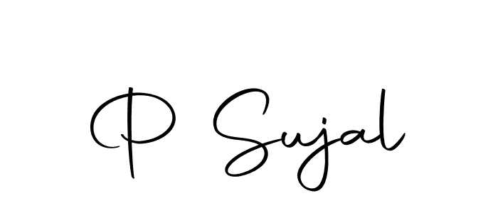 Create a beautiful signature design for name P Sujal. With this signature (Autography-DOLnW) fonts, you can make a handwritten signature for free. P Sujal signature style 10 images and pictures png