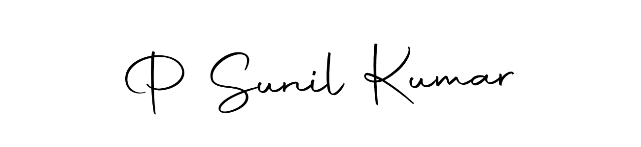 Create a beautiful signature design for name P Sunil Kumar. With this signature (Autography-DOLnW) fonts, you can make a handwritten signature for free. P Sunil Kumar signature style 10 images and pictures png