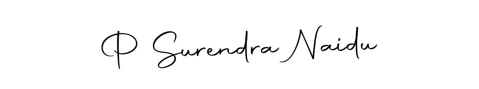 How to make P Surendra Naidu name signature. Use Autography-DOLnW style for creating short signs online. This is the latest handwritten sign. P Surendra Naidu signature style 10 images and pictures png