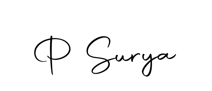 Make a beautiful signature design for name P Surya. Use this online signature maker to create a handwritten signature for free. P Surya signature style 10 images and pictures png