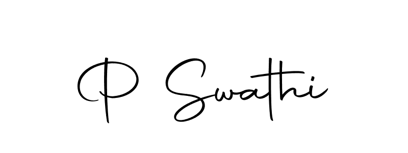 How to make P Swathi name signature. Use Autography-DOLnW style for creating short signs online. This is the latest handwritten sign. P Swathi signature style 10 images and pictures png