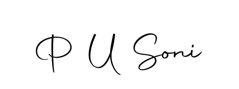 Create a beautiful signature design for name P U Soni. With this signature (Autography-DOLnW) fonts, you can make a handwritten signature for free. P U Soni signature style 10 images and pictures png