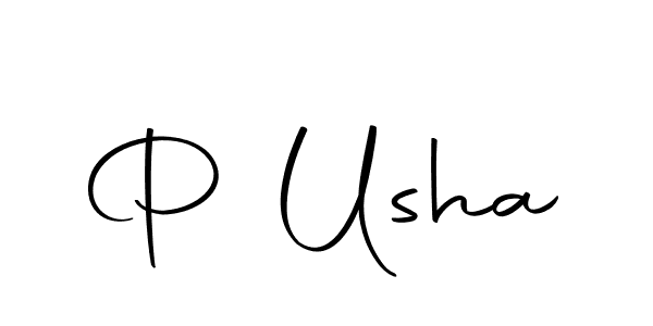 Design your own signature with our free online signature maker. With this signature software, you can create a handwritten (Autography-DOLnW) signature for name P Usha. P Usha signature style 10 images and pictures png