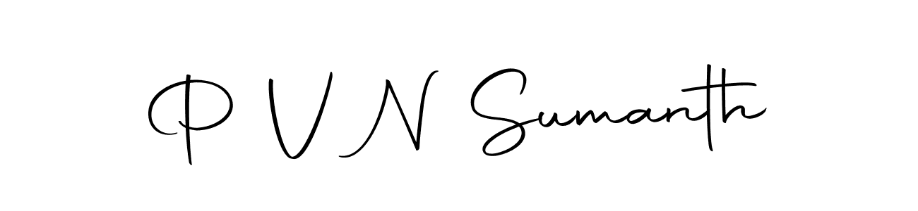 Use a signature maker to create a handwritten signature online. With this signature software, you can design (Autography-DOLnW) your own signature for name P V N Sumanth. P V N Sumanth signature style 10 images and pictures png