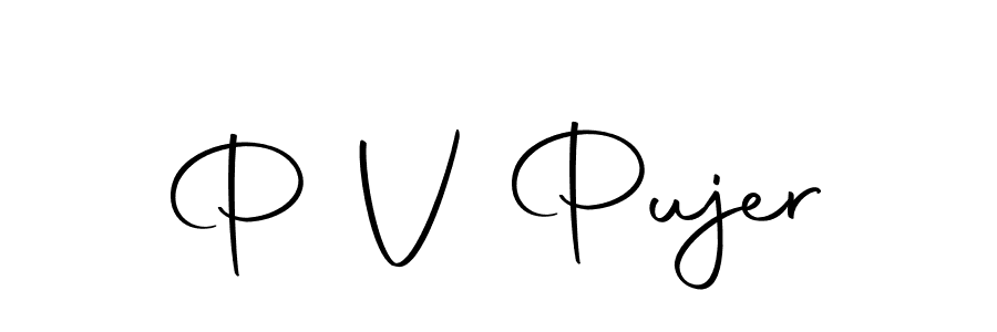 The best way (Autography-DOLnW) to make a short signature is to pick only two or three words in your name. The name P V Pujer include a total of six letters. For converting this name. P V Pujer signature style 10 images and pictures png