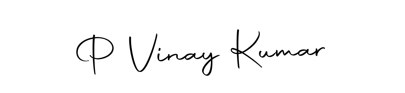 How to make P Vinay Kumar name signature. Use Autography-DOLnW style for creating short signs online. This is the latest handwritten sign. P Vinay Kumar signature style 10 images and pictures png