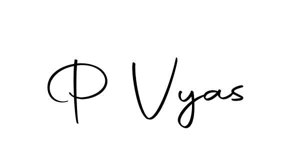 Use a signature maker to create a handwritten signature online. With this signature software, you can design (Autography-DOLnW) your own signature for name P Vyas. P Vyas signature style 10 images and pictures png