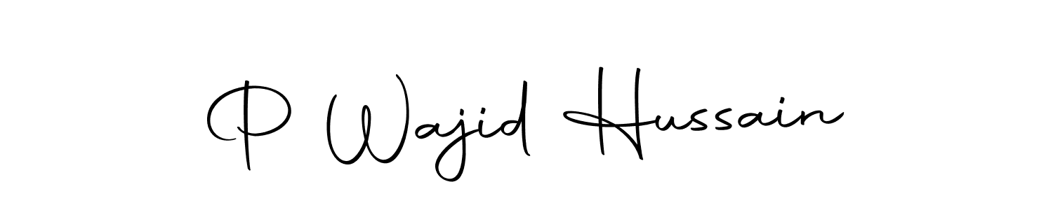 Use a signature maker to create a handwritten signature online. With this signature software, you can design (Autography-DOLnW) your own signature for name P Wajid Hussain. P Wajid Hussain signature style 10 images and pictures png