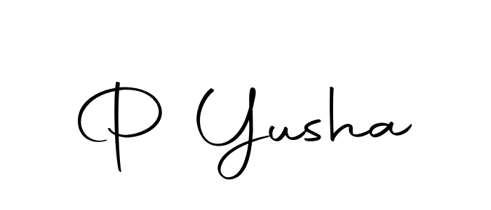 Make a beautiful signature design for name P Yusha. With this signature (Autography-DOLnW) style, you can create a handwritten signature for free. P Yusha signature style 10 images and pictures png