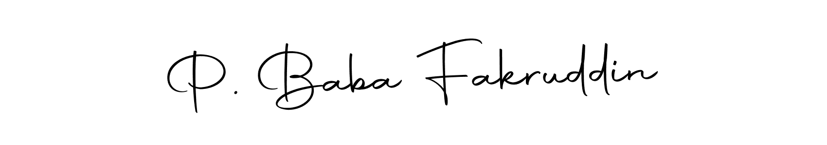 Use a signature maker to create a handwritten signature online. With this signature software, you can design (Autography-DOLnW) your own signature for name P. Baba Fakruddin. P. Baba Fakruddin signature style 10 images and pictures png