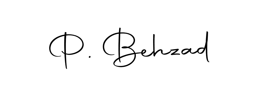 How to make P. Behzad name signature. Use Autography-DOLnW style for creating short signs online. This is the latest handwritten sign. P. Behzad signature style 10 images and pictures png