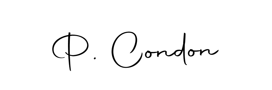 Design your own signature with our free online signature maker. With this signature software, you can create a handwritten (Autography-DOLnW) signature for name P. Condon. P. Condon signature style 10 images and pictures png