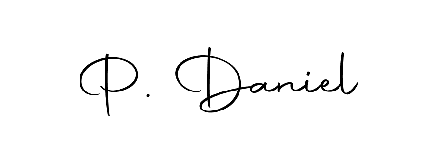 You should practise on your own different ways (Autography-DOLnW) to write your name (P. Daniel) in signature. don't let someone else do it for you. P. Daniel signature style 10 images and pictures png