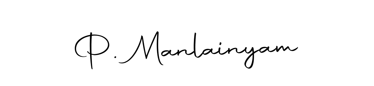 Design your own signature with our free online signature maker. With this signature software, you can create a handwritten (Autography-DOLnW) signature for name P. Manlainyam. P. Manlainyam signature style 10 images and pictures png