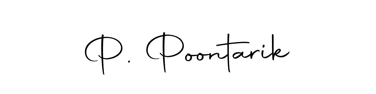 How to make P. Poontarik name signature. Use Autography-DOLnW style for creating short signs online. This is the latest handwritten sign. P. Poontarik signature style 10 images and pictures png