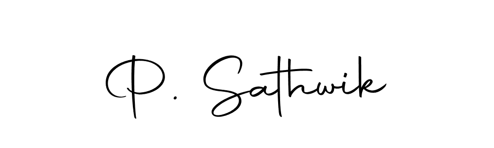 How to make P. Sathwik name signature. Use Autography-DOLnW style for creating short signs online. This is the latest handwritten sign. P. Sathwik signature style 10 images and pictures png