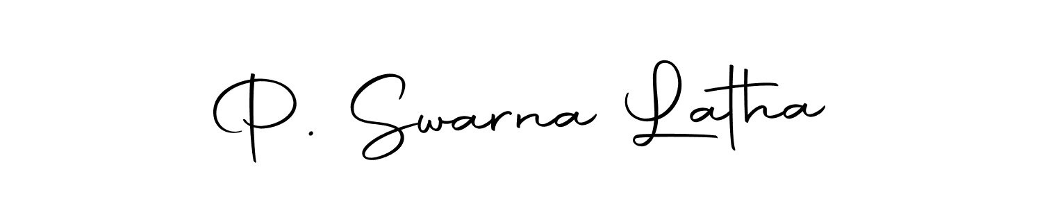 You should practise on your own different ways (Autography-DOLnW) to write your name (P. Swarna Latha) in signature. don't let someone else do it for you. P. Swarna Latha signature style 10 images and pictures png