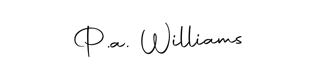 See photos of P.a. Williams official signature by Spectra . Check more albums & portfolios. Read reviews & check more about Autography-DOLnW font. P.a. Williams signature style 10 images and pictures png