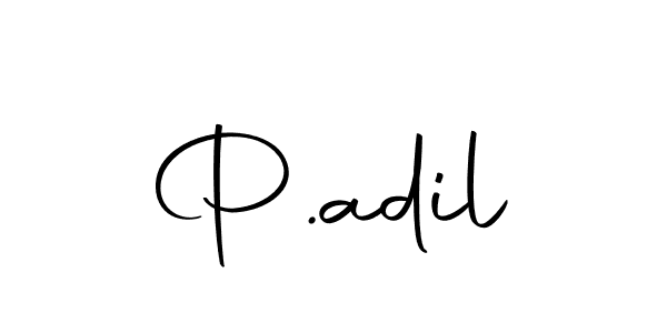 How to make P.adil name signature. Use Autography-DOLnW style for creating short signs online. This is the latest handwritten sign. P.adil signature style 10 images and pictures png