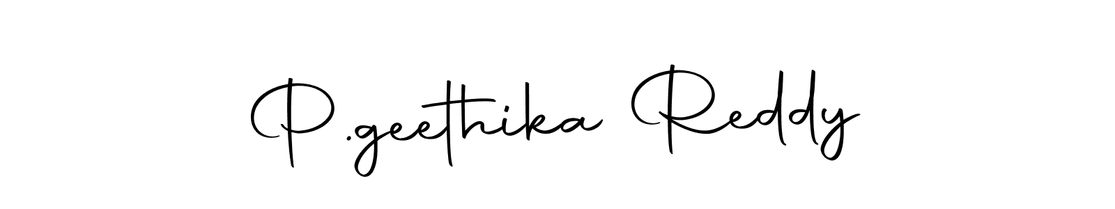 The best way (Autography-DOLnW) to make a short signature is to pick only two or three words in your name. The name P.geethika Reddy include a total of six letters. For converting this name. P.geethika Reddy signature style 10 images and pictures png