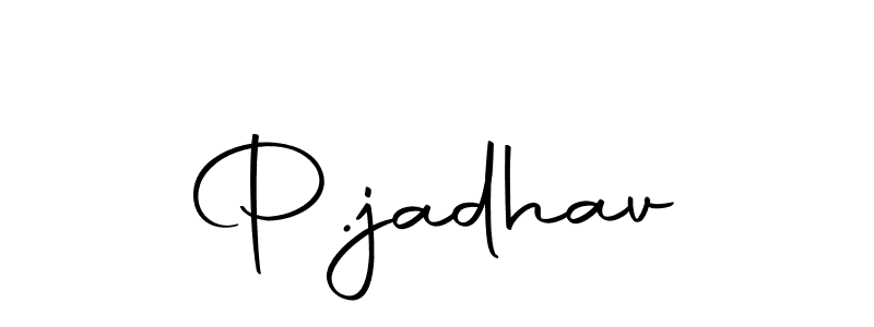 The best way (Autography-DOLnW) to make a short signature is to pick only two or three words in your name. The name P.jadhav include a total of six letters. For converting this name. P.jadhav signature style 10 images and pictures png