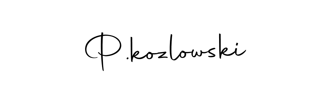 Make a beautiful signature design for name P.kozlowski. With this signature (Autography-DOLnW) style, you can create a handwritten signature for free. P.kozlowski signature style 10 images and pictures png