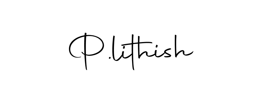 The best way (Autography-DOLnW) to make a short signature is to pick only two or three words in your name. The name P.lithish include a total of six letters. For converting this name. P.lithish signature style 10 images and pictures png