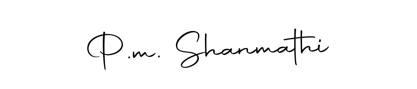 You should practise on your own different ways (Autography-DOLnW) to write your name (P.m. Shanmathi) in signature. don't let someone else do it for you. P.m. Shanmathi signature style 10 images and pictures png