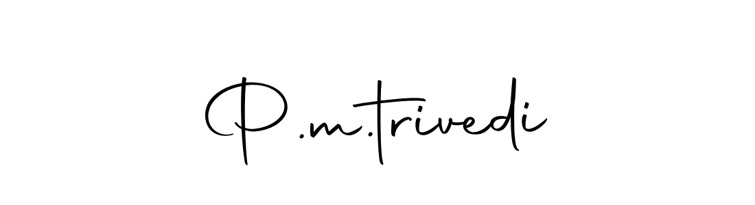 Use a signature maker to create a handwritten signature online. With this signature software, you can design (Autography-DOLnW) your own signature for name P.m.trivedi. P.m.trivedi signature style 10 images and pictures png