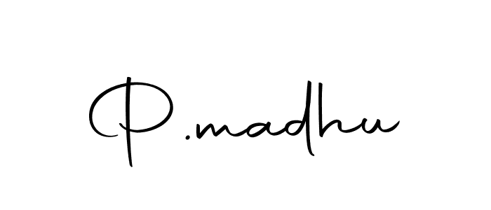 Use a signature maker to create a handwritten signature online. With this signature software, you can design (Autography-DOLnW) your own signature for name P.madhu. P.madhu signature style 10 images and pictures png
