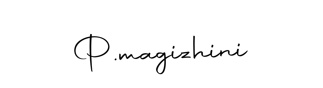 The best way (Autography-DOLnW) to make a short signature is to pick only two or three words in your name. The name P.magizhini include a total of six letters. For converting this name. P.magizhini signature style 10 images and pictures png