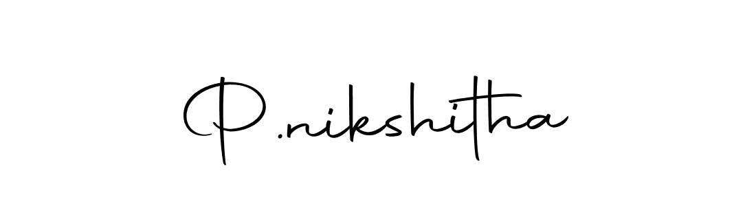 Use a signature maker to create a handwritten signature online. With this signature software, you can design (Autography-DOLnW) your own signature for name P.nikshitha. P.nikshitha signature style 10 images and pictures png