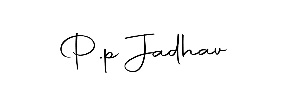 Make a beautiful signature design for name P.p Jadhav. With this signature (Autography-DOLnW) style, you can create a handwritten signature for free. P.p Jadhav signature style 10 images and pictures png