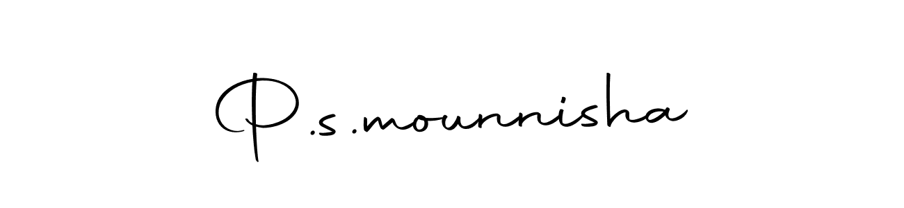 How to make P.s.mounnisha signature? Autography-DOLnW is a professional autograph style. Create handwritten signature for P.s.mounnisha name. P.s.mounnisha signature style 10 images and pictures png