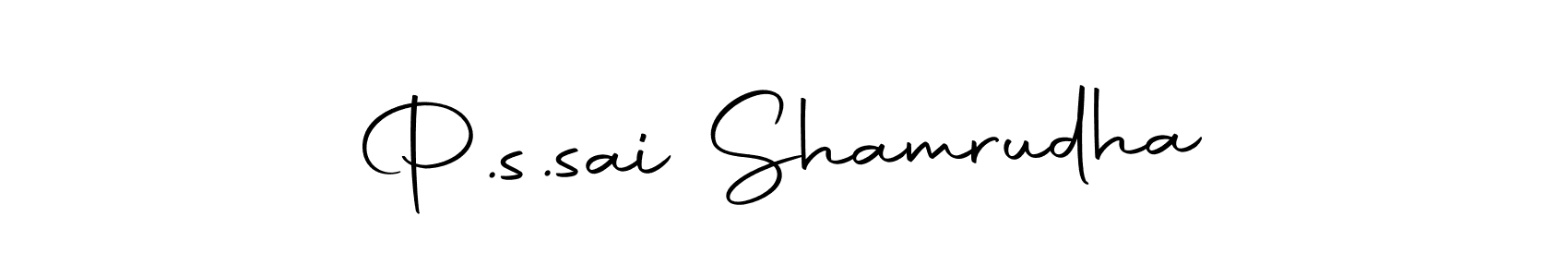 You should practise on your own different ways (Autography-DOLnW) to write your name (P.s.sai Shamrudha) in signature. don't let someone else do it for you. P.s.sai Shamrudha signature style 10 images and pictures png