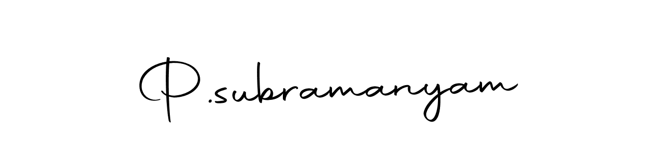 Use a signature maker to create a handwritten signature online. With this signature software, you can design (Autography-DOLnW) your own signature for name P.subramanyam. P.subramanyam signature style 10 images and pictures png