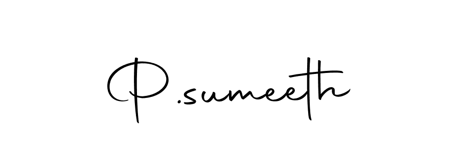 How to make P.sumeeth name signature. Use Autography-DOLnW style for creating short signs online. This is the latest handwritten sign. P.sumeeth signature style 10 images and pictures png