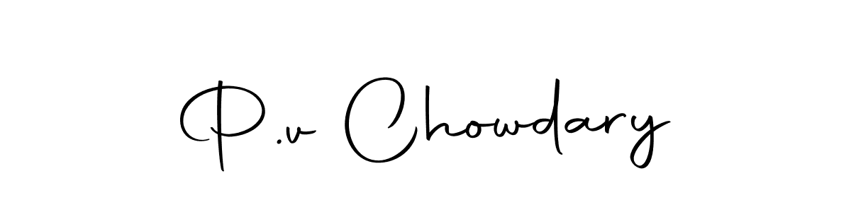 How to make P.v Chowdary signature? Autography-DOLnW is a professional autograph style. Create handwritten signature for P.v Chowdary name. P.v Chowdary signature style 10 images and pictures png