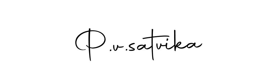 Use a signature maker to create a handwritten signature online. With this signature software, you can design (Autography-DOLnW) your own signature for name P.v.satvika. P.v.satvika signature style 10 images and pictures png