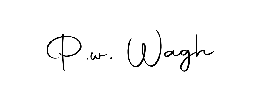 You should practise on your own different ways (Autography-DOLnW) to write your name (P.w. Wagh) in signature. don't let someone else do it for you. P.w. Wagh signature style 10 images and pictures png