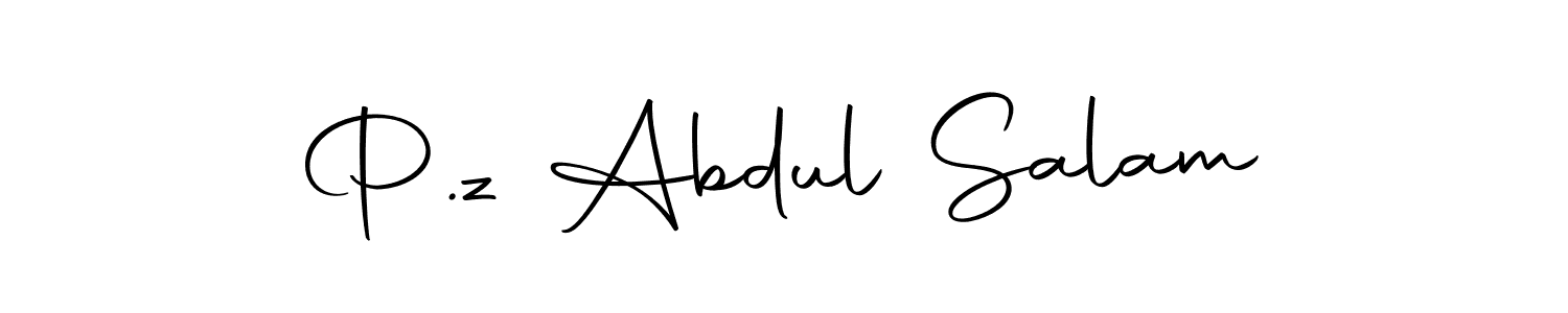 How to make P.z Abdul Salam name signature. Use Autography-DOLnW style for creating short signs online. This is the latest handwritten sign. P.z Abdul Salam signature style 10 images and pictures png