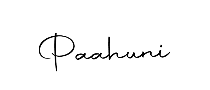 Use a signature maker to create a handwritten signature online. With this signature software, you can design (Autography-DOLnW) your own signature for name Paahuni. Paahuni signature style 10 images and pictures png