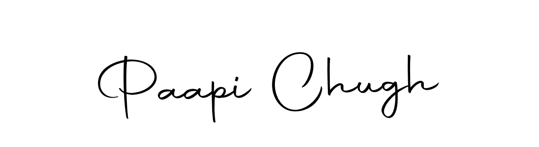The best way (Autography-DOLnW) to make a short signature is to pick only two or three words in your name. The name Paapi Chugh include a total of six letters. For converting this name. Paapi Chugh signature style 10 images and pictures png