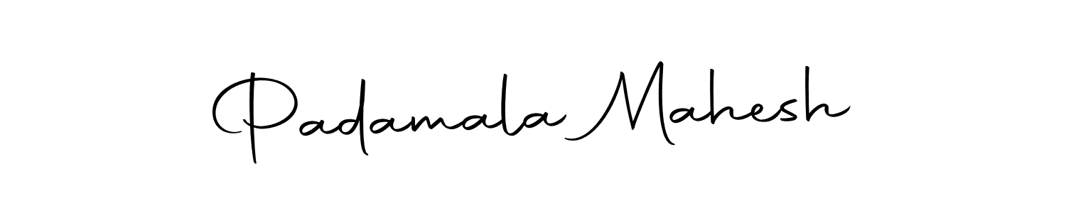 How to make Padamala Mahesh name signature. Use Autography-DOLnW style for creating short signs online. This is the latest handwritten sign. Padamala Mahesh signature style 10 images and pictures png