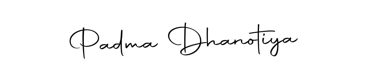 Create a beautiful signature design for name Padma Dhanotiya. With this signature (Autography-DOLnW) fonts, you can make a handwritten signature for free. Padma Dhanotiya signature style 10 images and pictures png