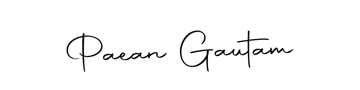 Design your own signature with our free online signature maker. With this signature software, you can create a handwritten (Autography-DOLnW) signature for name Paean Gautam. Paean Gautam signature style 10 images and pictures png