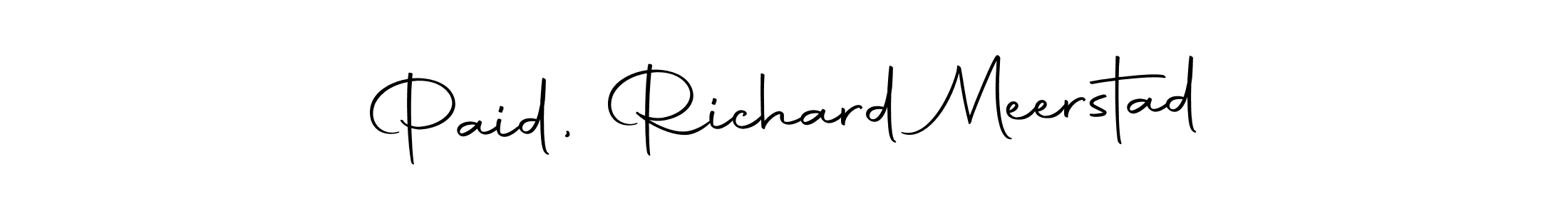 How to make Paid, Richard Meerstad name signature. Use Autography-DOLnW style for creating short signs online. This is the latest handwritten sign. Paid, Richard Meerstad signature style 10 images and pictures png