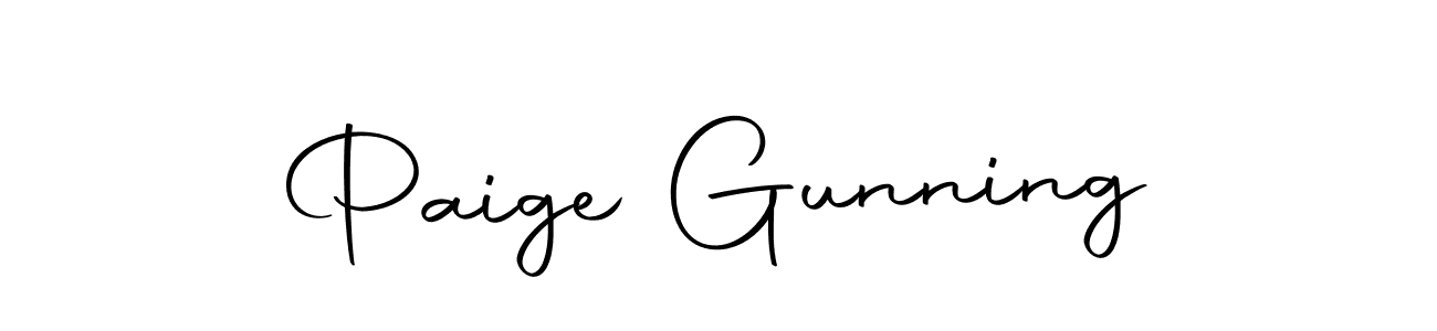 How to make Paige Gunning name signature. Use Autography-DOLnW style for creating short signs online. This is the latest handwritten sign. Paige Gunning signature style 10 images and pictures png