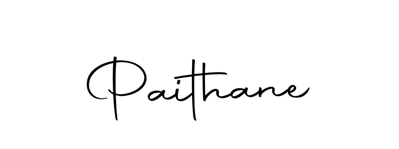 Design your own signature with our free online signature maker. With this signature software, you can create a handwritten (Autography-DOLnW) signature for name Paithane. Paithane signature style 10 images and pictures png